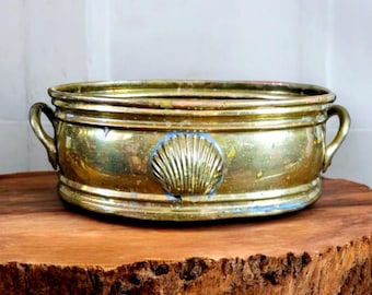 Oval Brass Planter with Handles