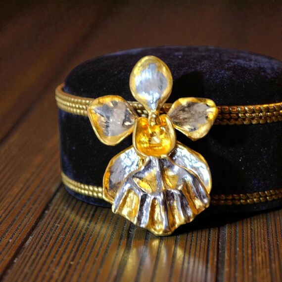 24kt Gold Dipped Real Orchid Pendant - image 1