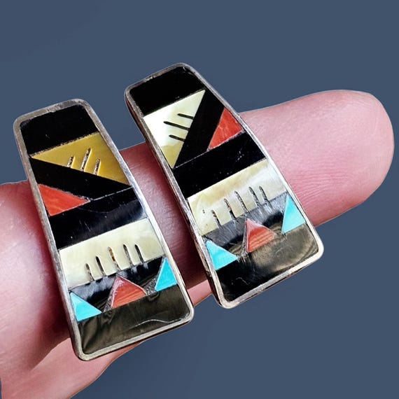 Signed Leander + Lisa Othole Zuni Multi Stone 925… - image 7