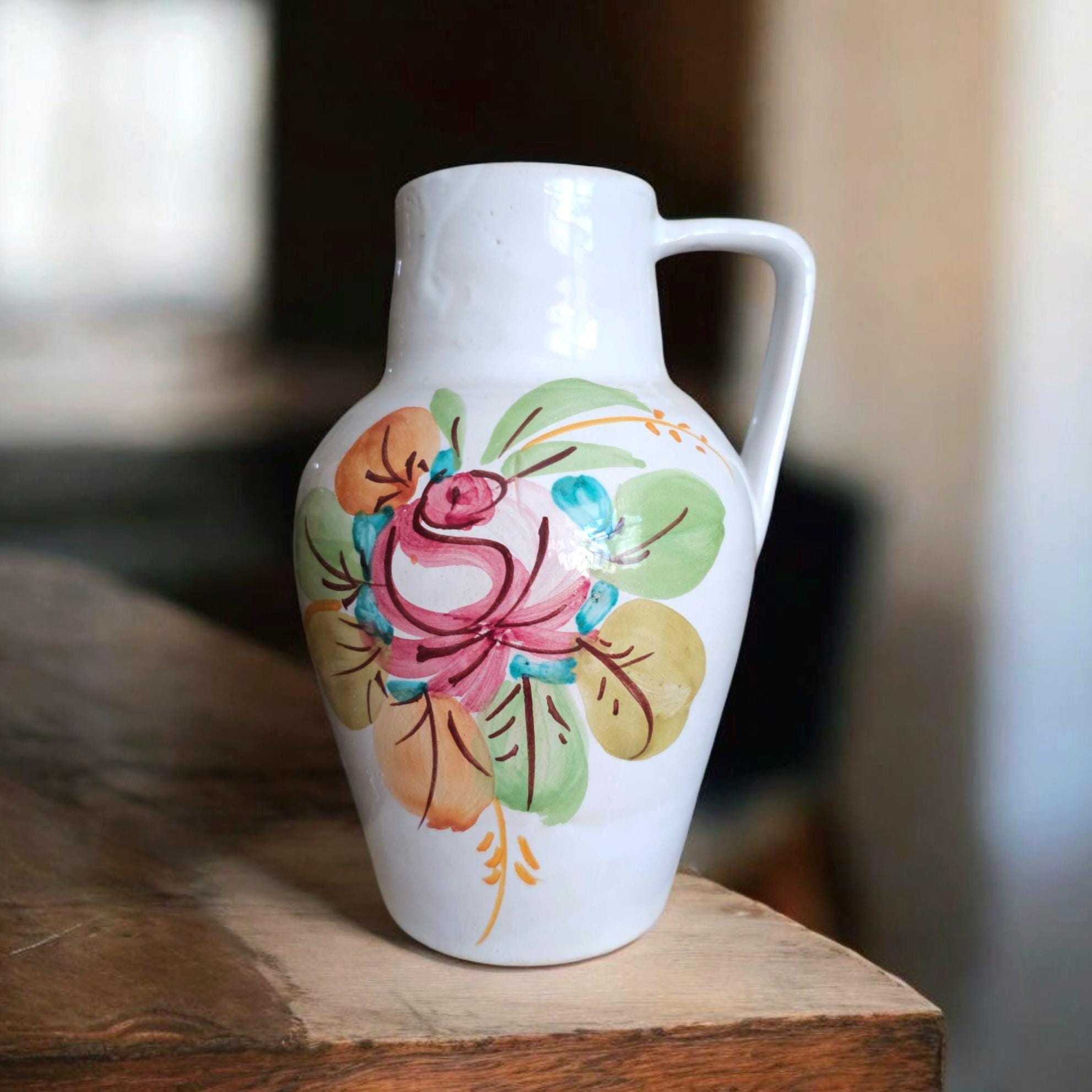 Italian Art Pottery Pitcher Vase