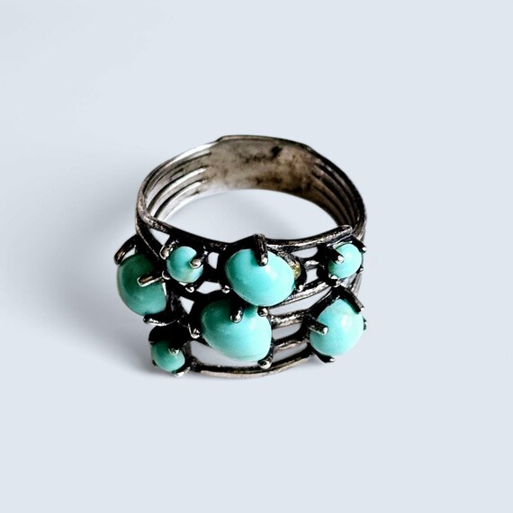 Turquoise + 925 Cluster Ring - image 6