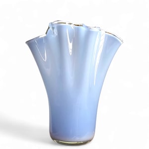 Blue Glass Handkerchief Vase