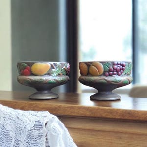 2 Fruitsy Pedestal Candlestick Bowls