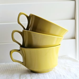 Melamine Coffee Cups, Dark Yellow Mustard Color - Three Pieces