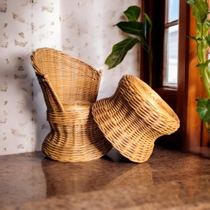 Wicker Basket Chair Etsy