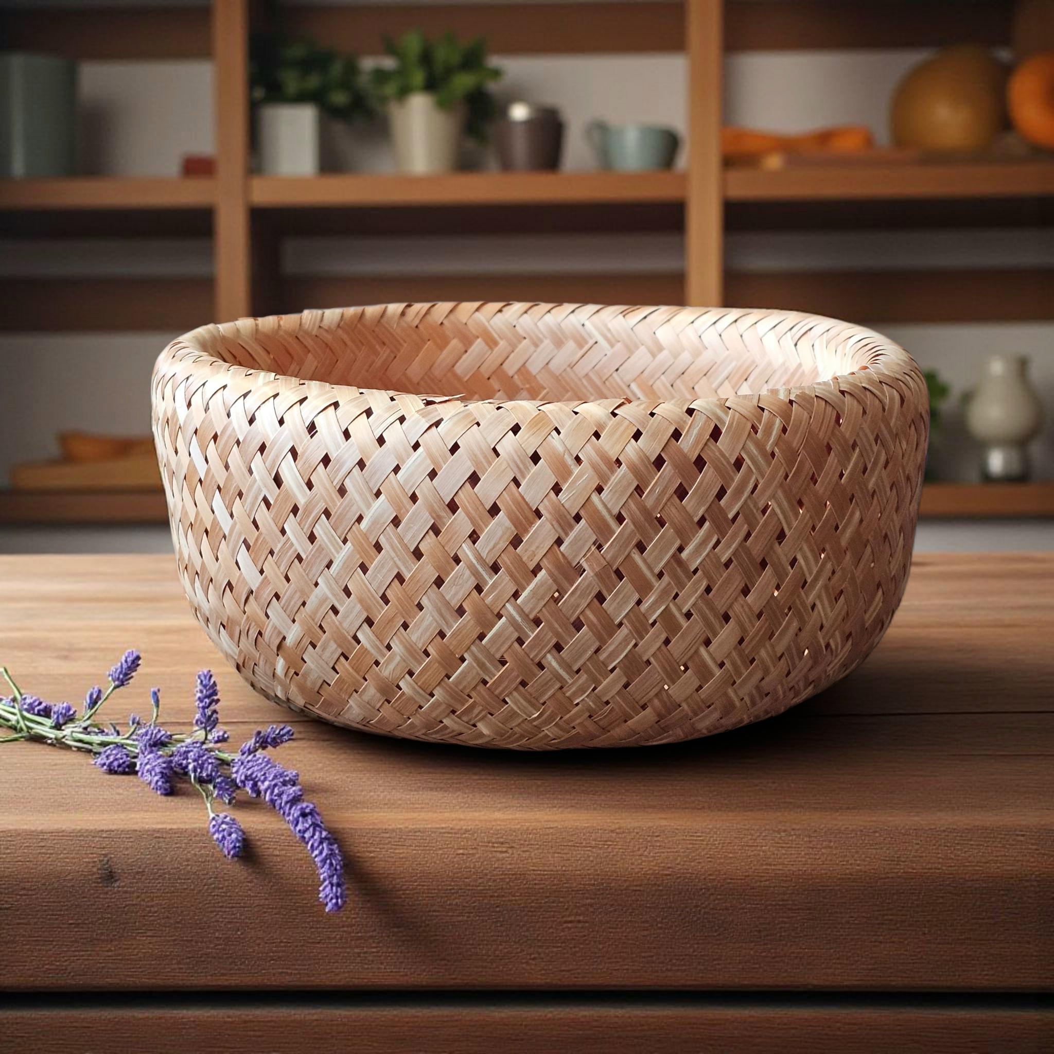 ヴィンテージ日本製竹かご 二重構造 編み込み葦鉢 - Etsy 日本
