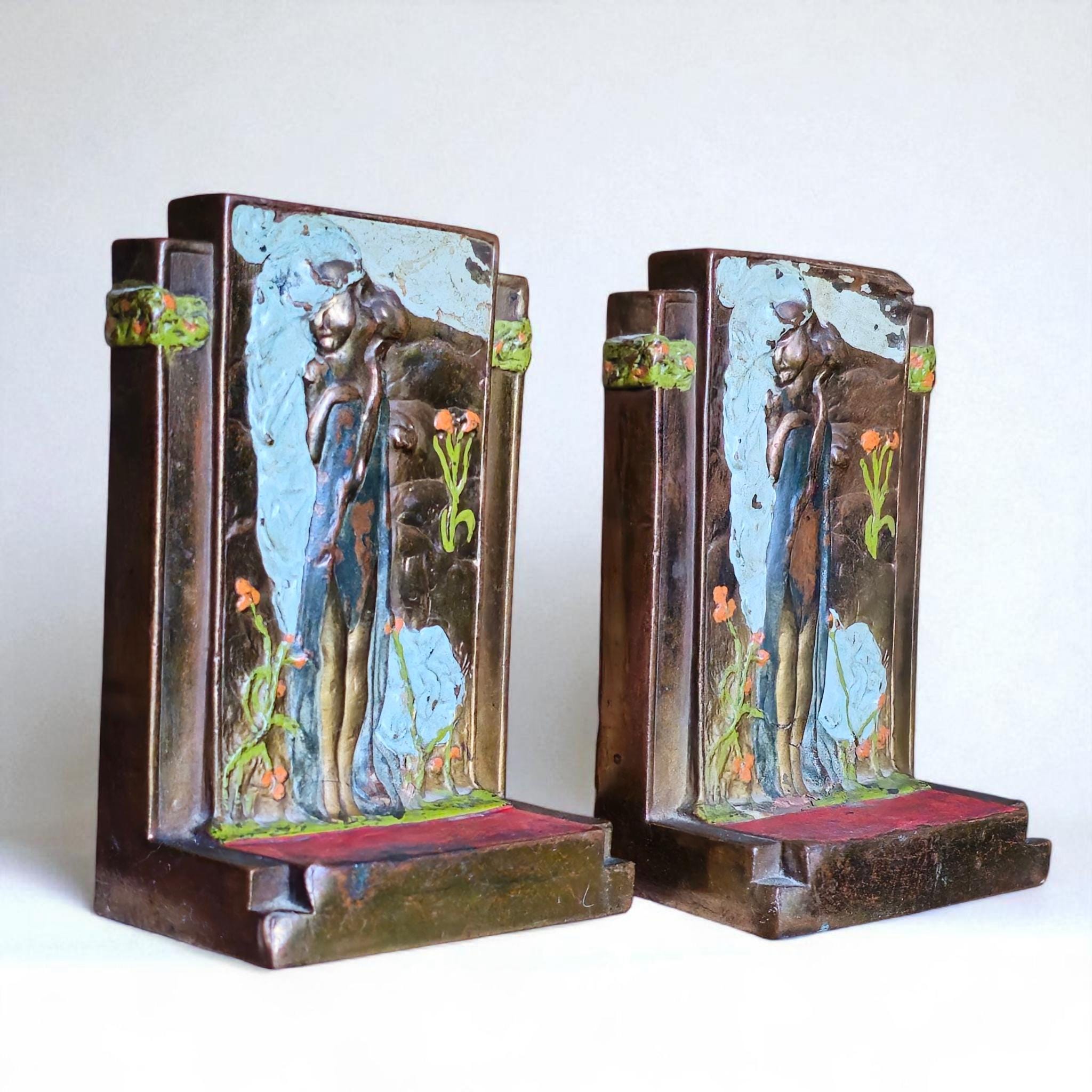 Art Nouveau Bookends 