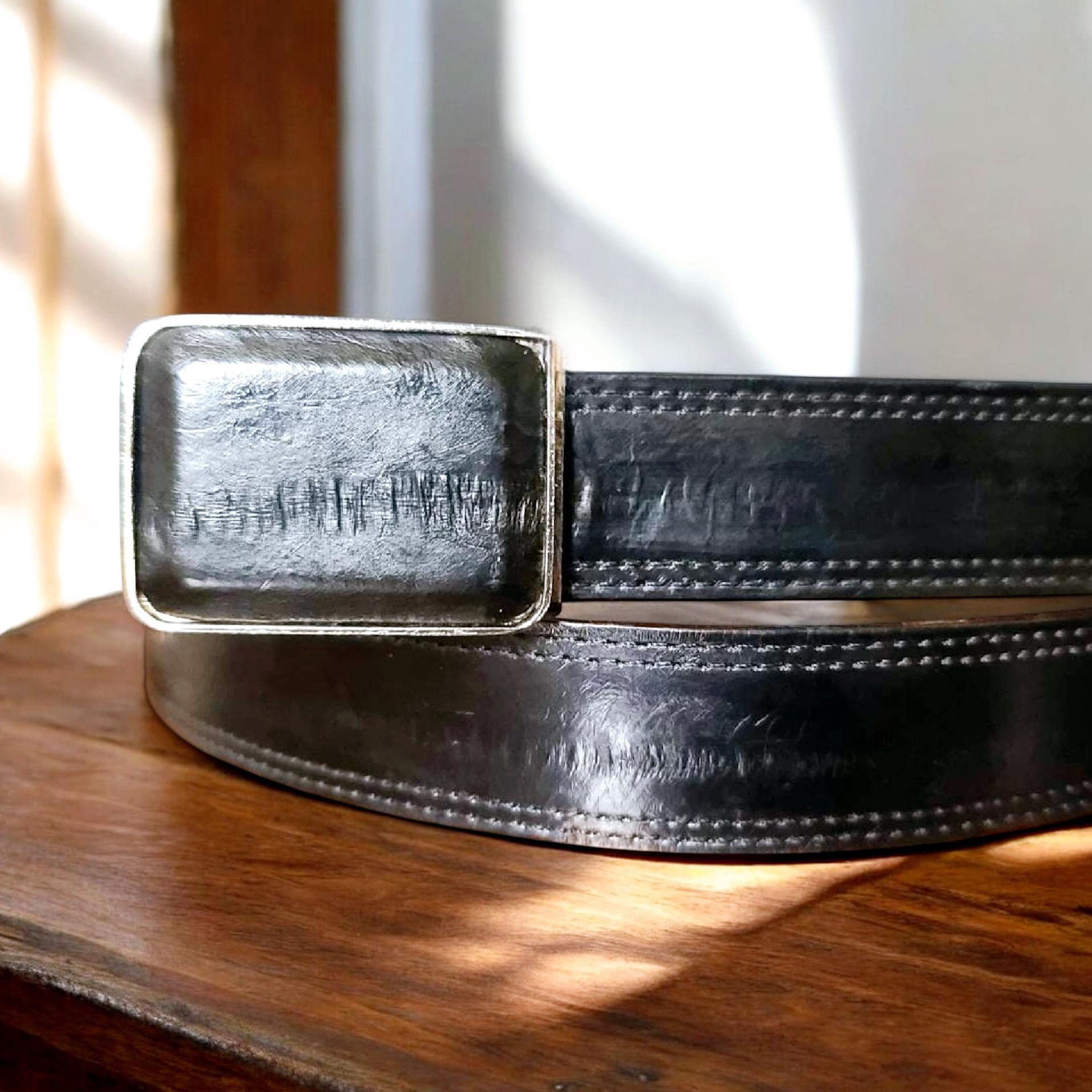 Vintage 80\'s Eelskin and Leather Avant Garde Belt 80s Avant Garde Belt - Etsy main image 2