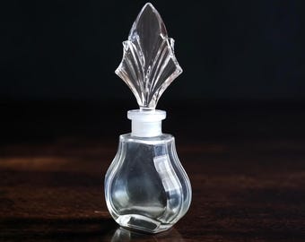 Vintage Mini Kristall Parfüm Flasche Art-Deco-Stil Fan Stopfen Vanity Display