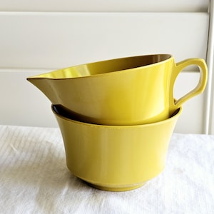 Melamine Sugar Bowl and Creamer Set, , Yellow Mustard Color - Two Pieces