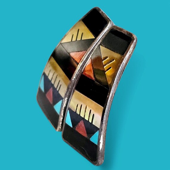 Signed Leander + Lisa Othole Zuni Multi Stone 925… - image 3