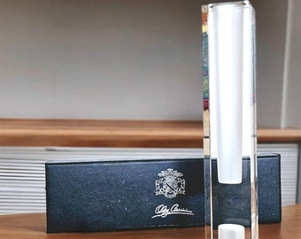 Mid Century Mod Oleg Cassini Crystal Candle Holder Jarrón esmerilado hecho en la República Popular China