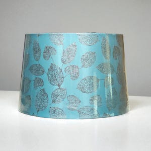 Retro Blue + Silver Metallic Drum Lamp Shade