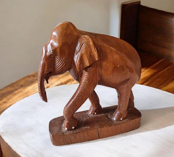 木製の象の彫刻 - Etsy 日本