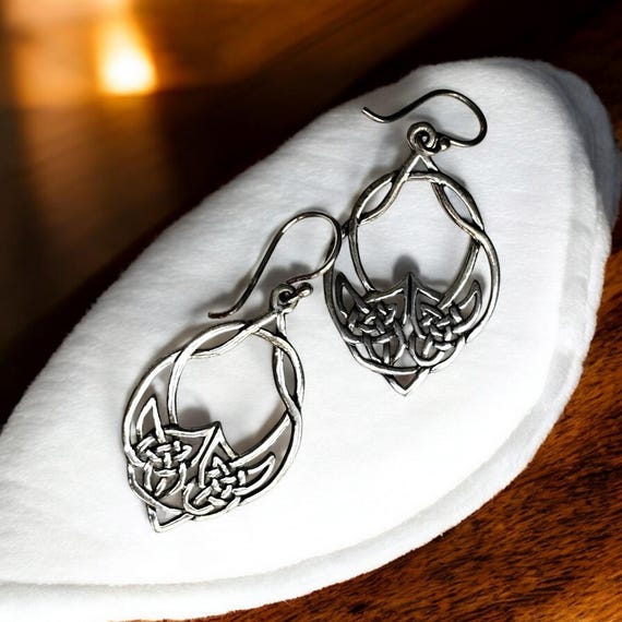 Celtic Wolf Sterling Earrings - image 5