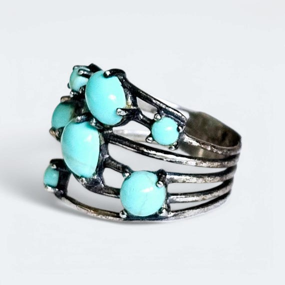 Turquoise + 925 Cluster Ring - image 4