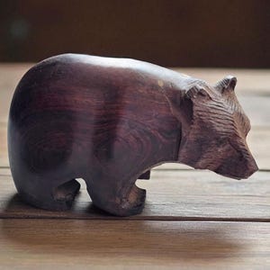 Desert Ironwood Bear Fetish Carving Signed AC
