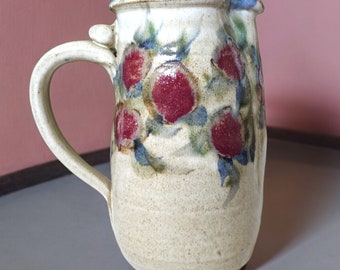 Ann Hunt - Large Studio Pottery Stein Giant Mug or Vase SIGNED Beautiful Vintage American California Potteries