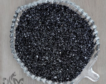 Obsidiana negra en forma de chips: minicristales pulidos y pulidos (4-10 mm)