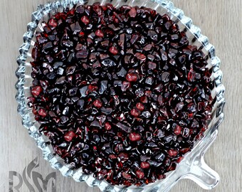 Red Garnet Gemstone Chips: Tumbled Polished Stones for Jewelry Making