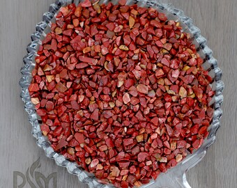 Chips de piedras preciosas de jaspe rojo: piedras curativas de cristal pulidas