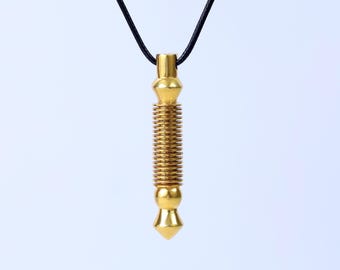 Dhjedi Energy Amulet Key– Handmade Egyptian Gold Pendant for Spiritual Protection, Gammatron KEY