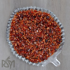 Carnelian Gemstone Chips* Mini Tumbled Gemstone Chips* Small Tumbled Polished Stone* Small Carnelian Pebbles Art & Craft Supplies
