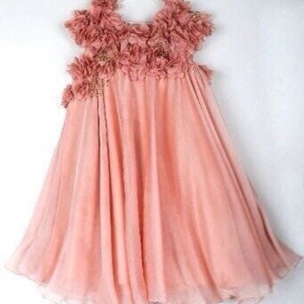 Rose Gold Flower Girl Dress Etsy