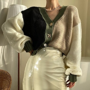 Cropped Oversize Knitted Cardigan
