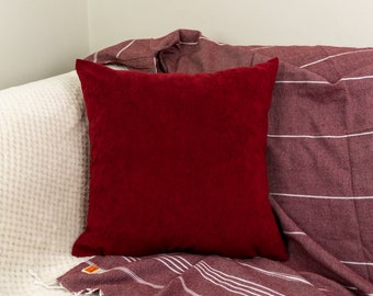 wine red throw pillows
