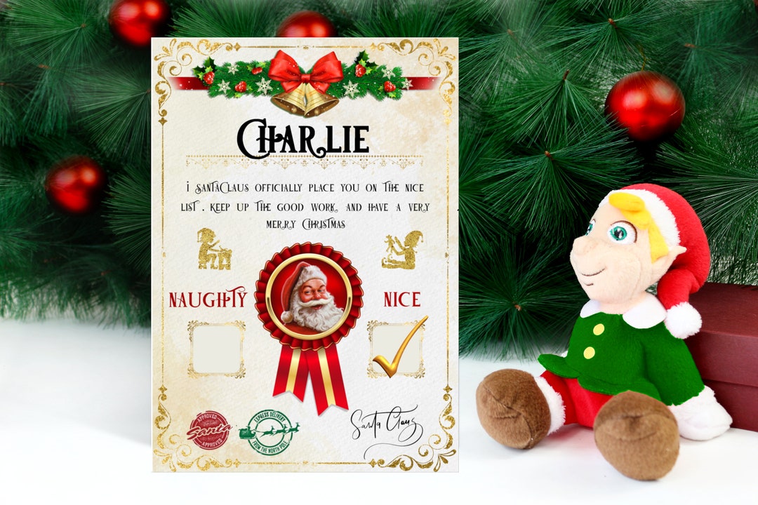 Nice List Certificate, Father Christmas Nice List, Santas Nice List