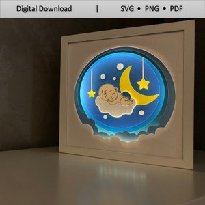 Baby boy/ New born baby, 3D Paper Cut Light Box Template Files,Shadow Box SVG, 3D Papercut LightBox Svg File DIY, Cricut Svg, Silhouette Svg