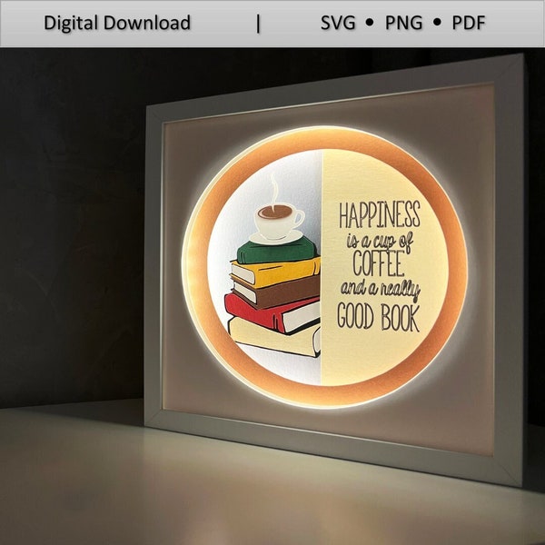 Teacher gift, Book lover, Coffee lover, 3D Paper Cut Light Box Template Files, Shadow Box SVG,Papercut LightBox Svg File, Cricut, Silhouette Teacher gift, Book lover, Coffee lover, 3D Paper Cut Light Box Template Files, Shadow Box SVG,Papercut LightBox Svg File, Cricut, Silhouette
