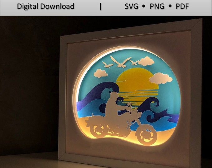 3D Paper Cut Light Box Template Digital SVG Files TREE LOVE, Laser Cut ...