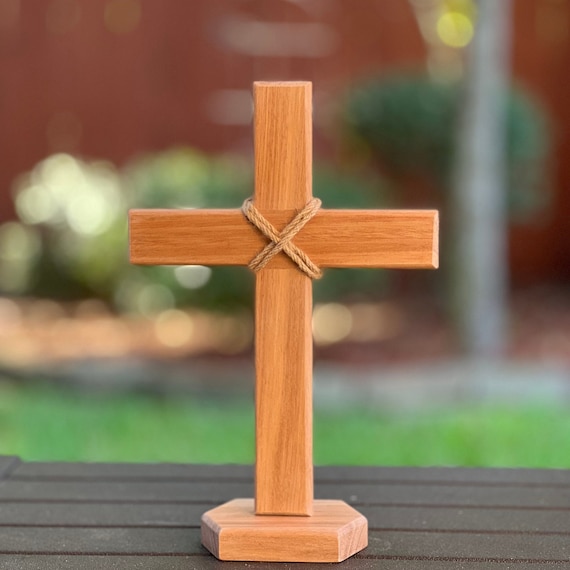 Handmade Wood Cross, Wooden Cross With Stand, Christian Decor