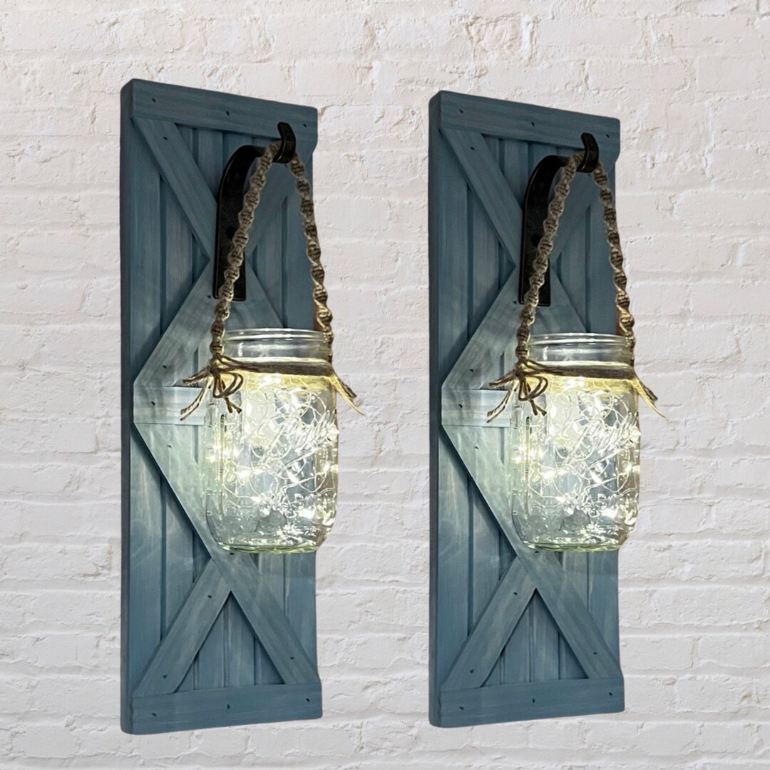 Wall Sconces, Farmhouse Wall Decor, Set of Two Wall Sconce, Rustic Home Decor, Sconces Wall ...