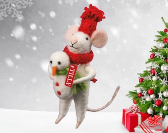 Felt Mouse, Felted Animals, Felt Mouse Ornament, Felted Mouse, Tilly Mouse, Hanging Ornaments, Wool Animals