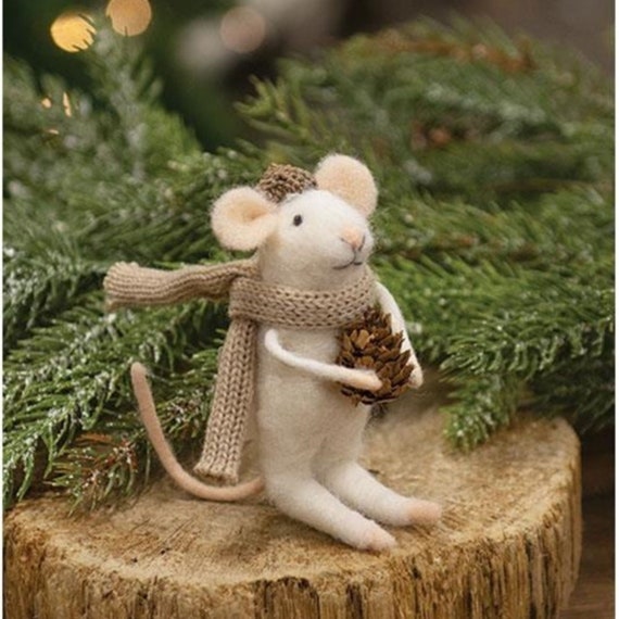 Felt Mouse, Felted Animals, Felt Mouse Ornament, Felted Mouse, Wool  Animals, Hanging Ornaments, Christmas Ornaments, Mice 