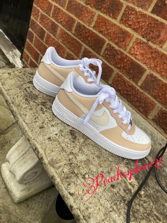 Crème de cream Custom Air Force 1 | Etsy België