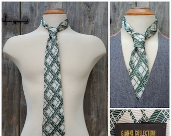 Vintage Silky Necktie in Evergreen by "Gianni Collection"