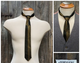 Vintage 60s "Terylene" Tie with Gilded Crest