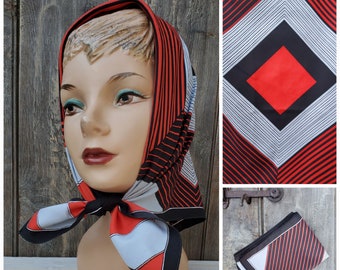 Marvelously Mod Graphic Scarf in Scarlet Stripes