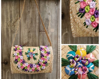 Bodacious Barrel-tas uit de jaren 60 van stro en raffia