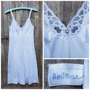 1970s &quot;Reitmans&quot; Rosebud Slip/Dress in Whipped Cream     Small/Medium