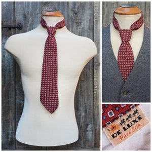 Vintage Silk Necktie in Oxblood Red