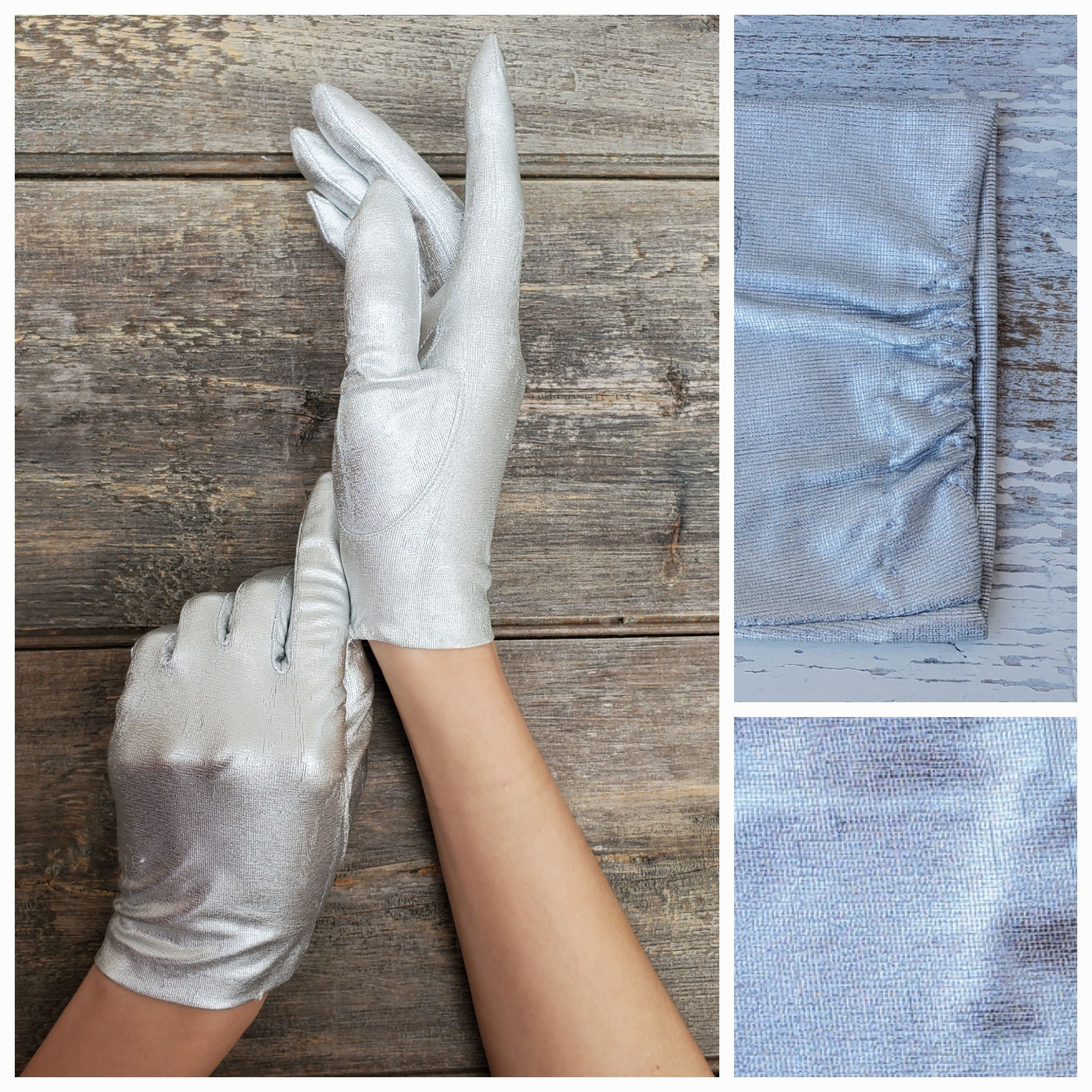 Silver Lame Evening Gloves - Etsy
