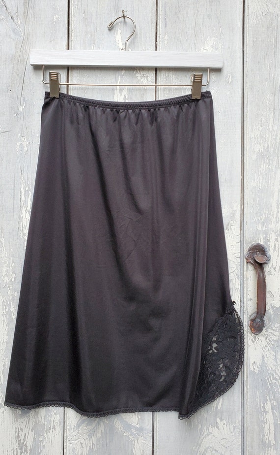 80s Jacquard Slip Skirt (M)