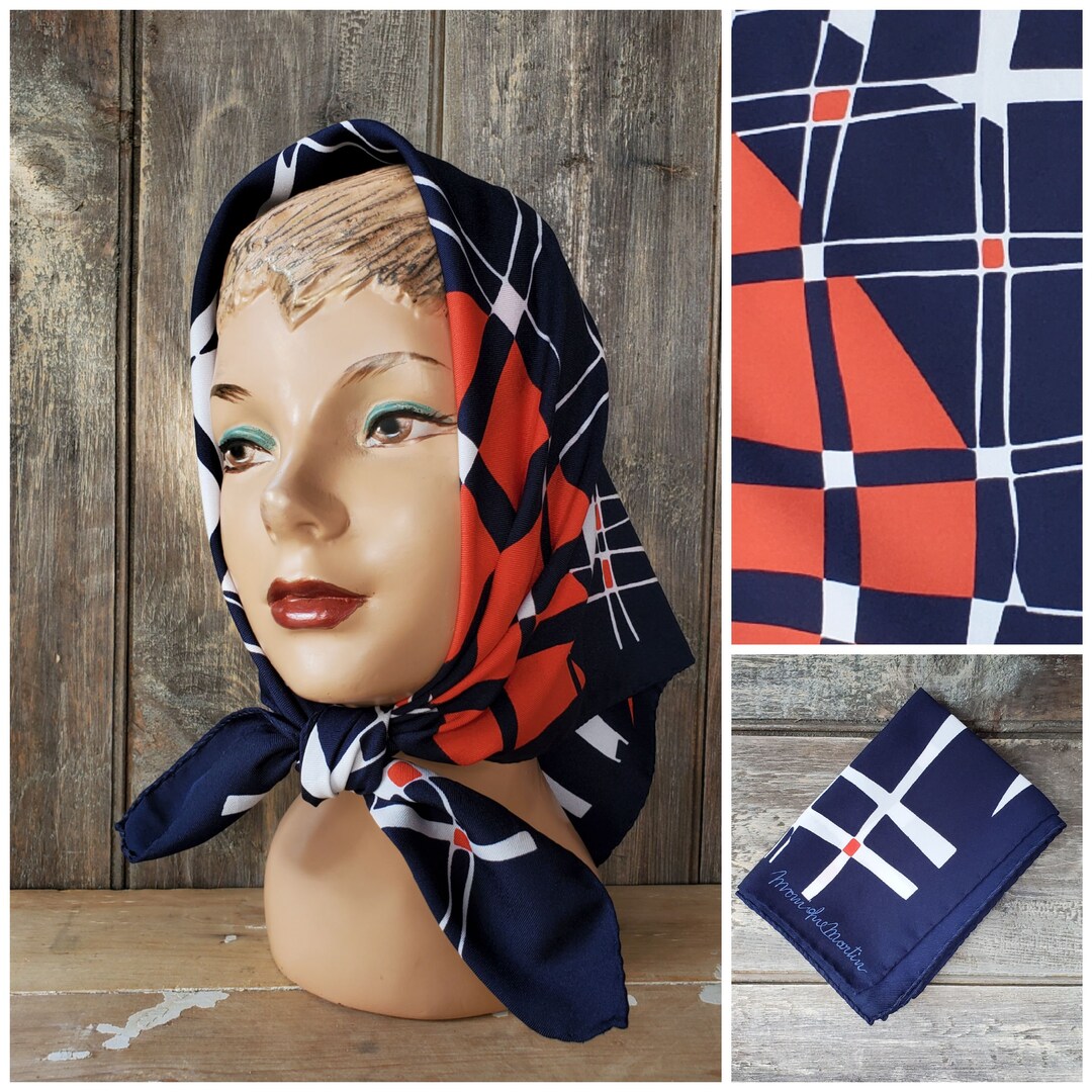 Marvelously Mod Graphic Scarf in Nautical Navy by