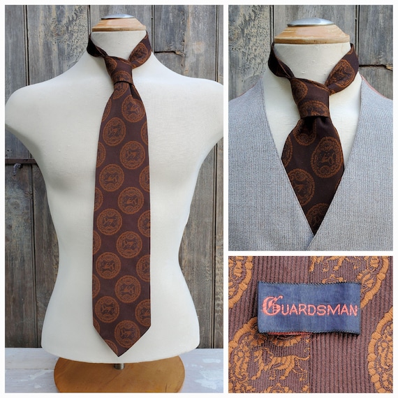 1970s Medallion Necktie by "Guardsman"