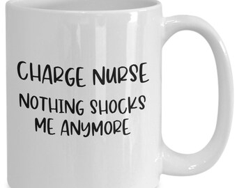 Charge nurse mug, funny nurse mug, coffee mug, nothing shocks me anymore, 11oz 15oz